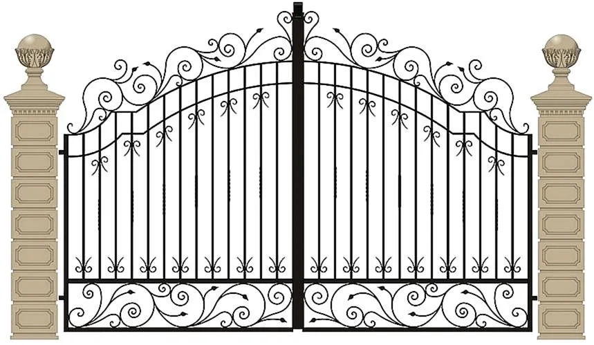 Распашные ворота Grand-5 (Нитроэмаль) - внешняя сторона